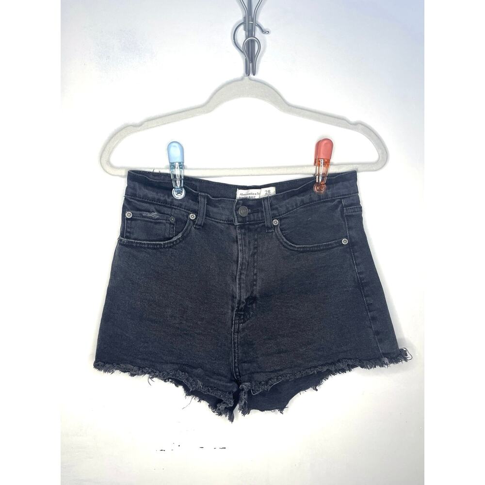 Abercrombie and Fitch black high-rise jean short NWOT size 6 